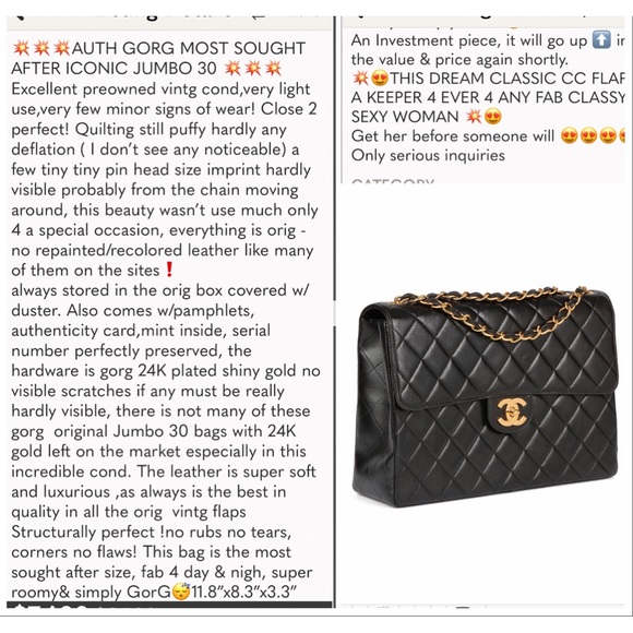 Chanel Jumbo 11.8” ❤️Lambskin❤️A Dream Bag❤️amazing 9/10 cond !! Box Duster Card - Picture 16 of 16
